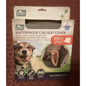 Car Seat Cover for Pet Waterproof Car Seat Cover Bench Style 56in x 47in Gray.